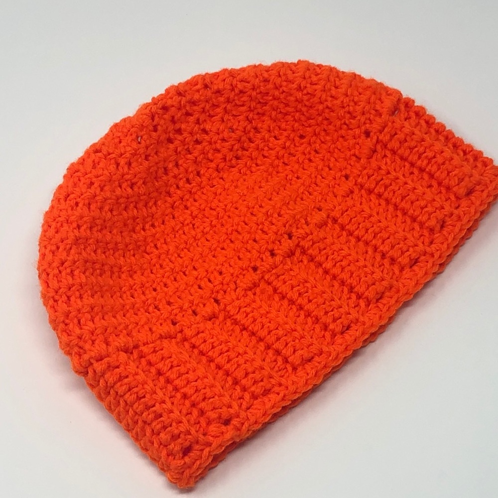 Bright orange hunting beanie adult or teen